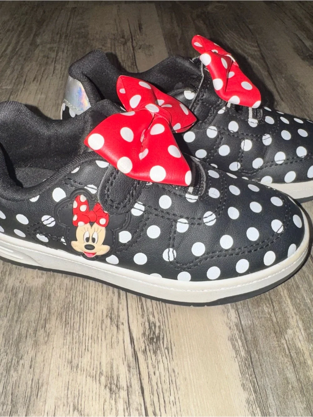 Disney Polka Dot Minnie Mouse Sneakers with Red Bow